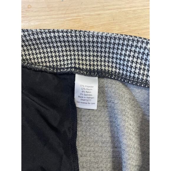 Nine West trousers slacks pants women's XL black khaki houndstooth pull on comfo - Picture 6 of 16